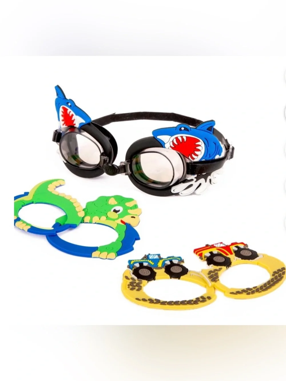 Dolfin Kids Shark & Animal Swim Goggles - Black, Blue, Green, Yellow